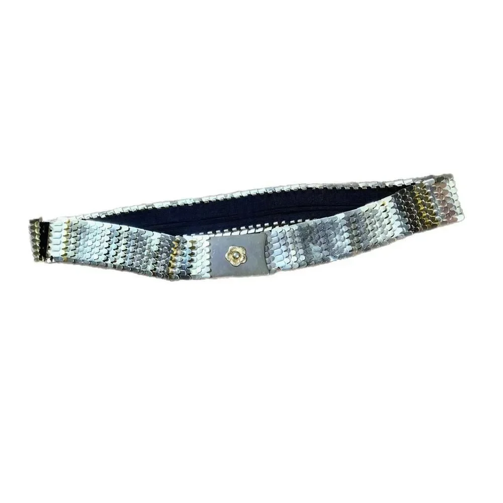 VINTAGE 90’S FLORAL BRASS SCALE BELT MERMAIDCORE